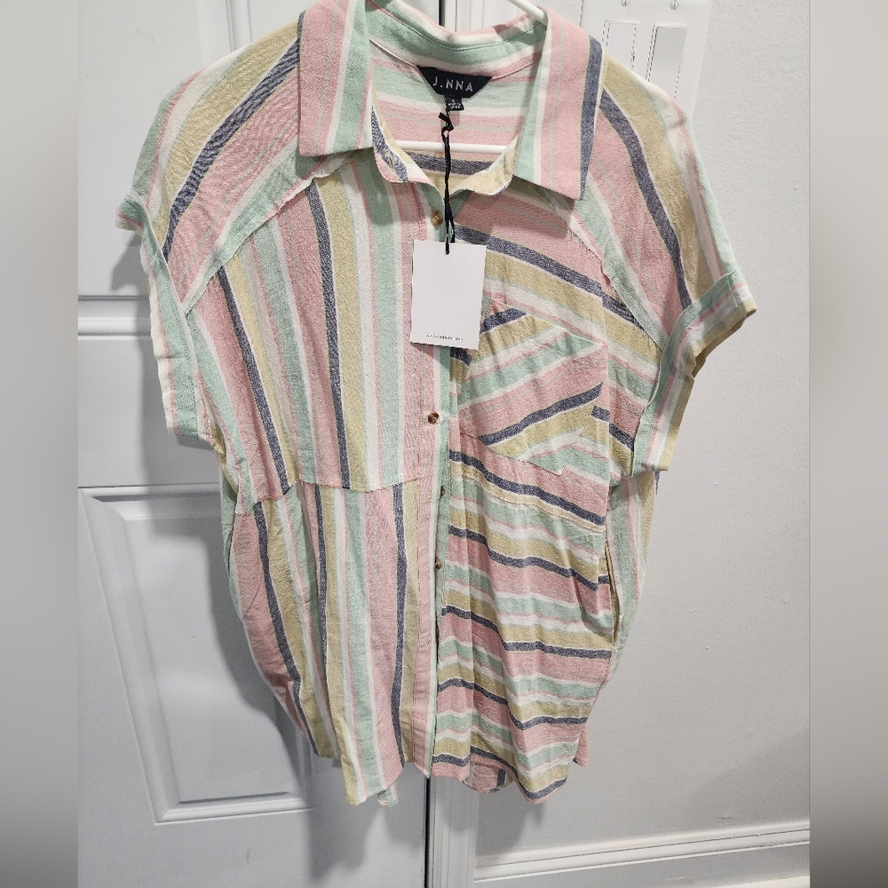 Colorful Striped Button-Up Shirt